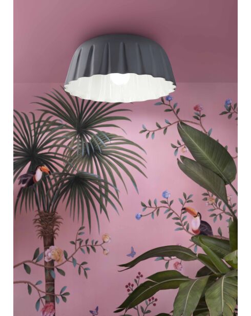 Plafonnier Madame Gres Noir Gris 17x40 cm