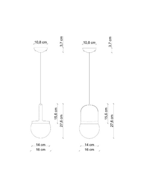 Suspension Habea jaune 16x27.6x16 cm
