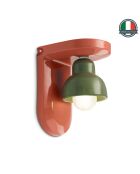 Berimbau Pokè Lampada da parete arancione + foglia verde 13x16,5x22 cm