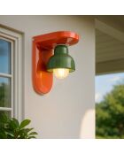 Berimbau Pokè Lampada da parete arancione + foglia verde 13x16,5x22 cm