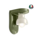 Lampada da parete Berimbau verde foglia + bianco osso 13x16,5x22 cm