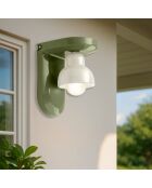 Lampada da parete Berimbau verde foglia + bianco osso 13x16,5x22 cm