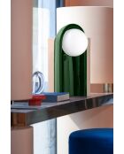 Lámpara de mesa Cléo gris arena y verde balinés 25x42x23 cm