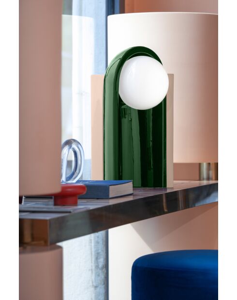 Lampe de table Cléo Gris sable et Vert Bali 25x42x23 cm