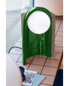 Lámpara de mesa Cléo gris arena y verde balinés 25x42x23 cm