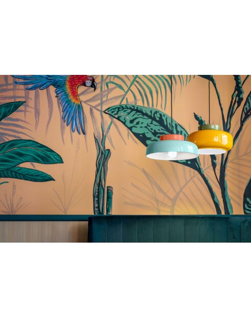 Suspension Maracana' Pokè orange et bleu clair 15x37 cm