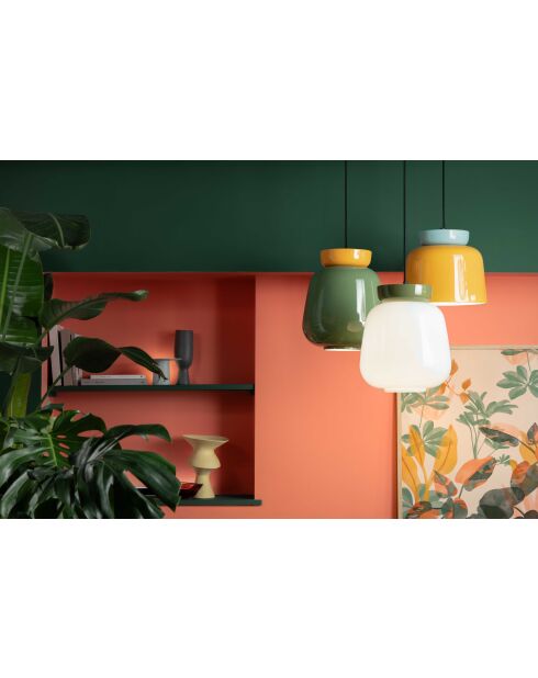 Suspension Corcovado bleu clair et Orange poké 25x27.5 cm