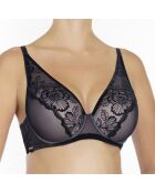 Soutien-gorge à armatures et bonnets moulés Velvet Flora noir