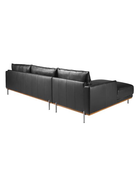 Sofá esquinero de piel Meridian negro - 295x160x160 cm