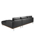Sofá esquinero de piel Meridian negro - 295x160x160 cm
