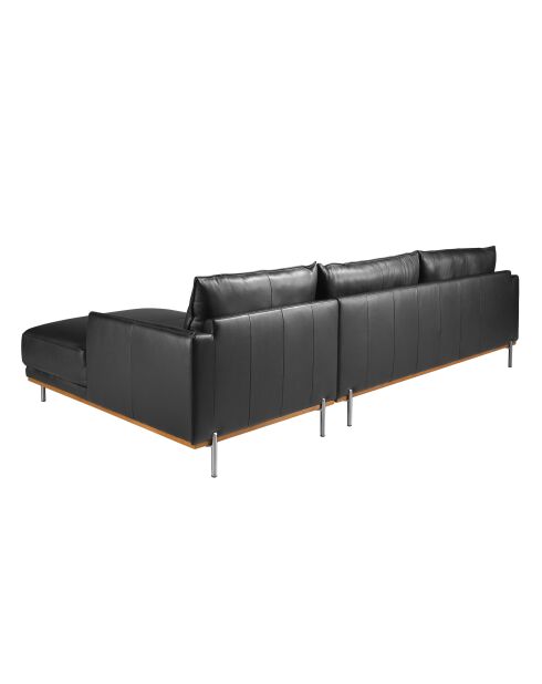 Sofá esquinero de piel Meridian negro - 295x160x160 cm