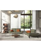Tavolino quadrato in vetro/noce - 55x100x100 cm