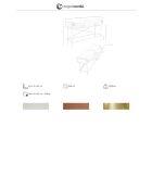 Consola rectangular gris claro/dorado - 39x141x45 cm