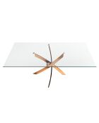 Mesa de comedor con tapa de cristal/rosa - 51x160x95 cm