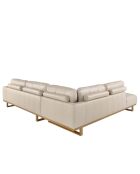 5-Sitzer-Ecksofa links sand/honig - 134x316x252 cm