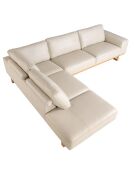 5-Sitzer-Ecksofa links sand/honig - 134x316x252 cm