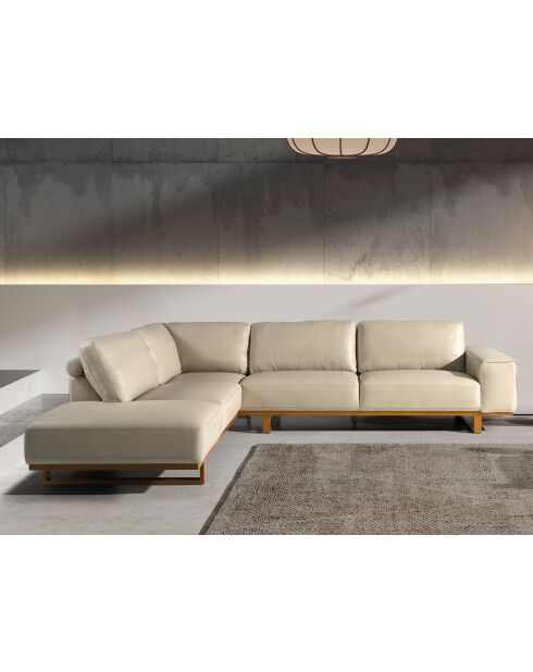 5-Sitzer-Ecksofa links sand/honig - 134x316x252 cm