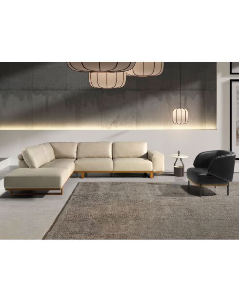 5-Sitzer-Ecksofa links sand/honig - 134x316x252 cm