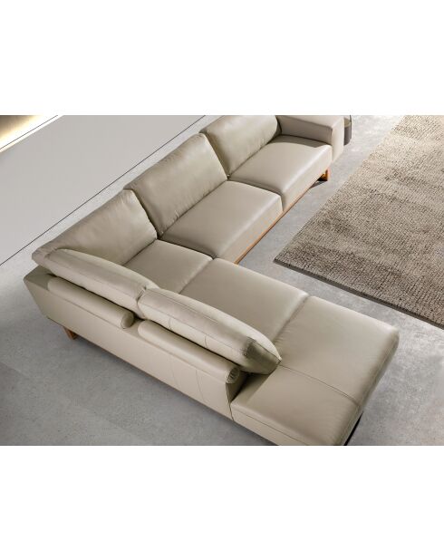 5-Sitzer-Ecksofa links sand/honig - 134x316x252 cm