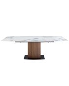 Uitschuifbare eettafel walnoot/wit/zwart - 130x160x100 cm