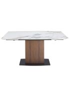 Uitschuifbare eettafel walnoot/wit/zwart - 130x160x100 cm