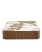 Tavolino quadrato bianco/noce - 50x120x120 cm
