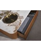 Tavolino quadrato bianco/noce - 50x120x120 cm