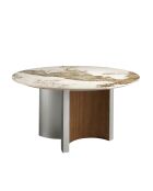 Mesa de comedor blanca de nogal plateado - 150x150x150 cm