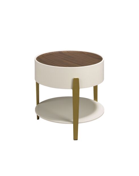 Tavolo angolare beige/noce - 52x52x52 cm