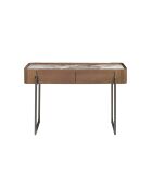 Consola rectangular blanco/acero oscuro/nogal - 26x120x40 cm