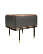 Table de chevet  gris foncé/noyer/or - 23x60x45 cm