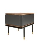 Table de chevet  gris foncé/noyer/or - 23x60x45 cm