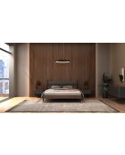 Table de chevet  gris foncé/noyer/or - 23x60x45 cm
