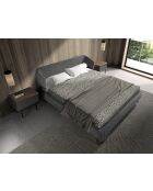 Table de chevet  gris foncé/noyer/or - 23x60x45 cm