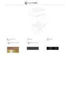 Table de chevet  gris foncé/noyer/or - 23x60x45 cm