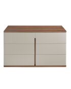 Cajonera con estructura de MDF gris/nogal - 81x135x48 cm