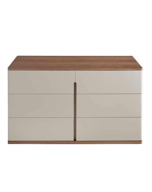 Cassettiera con struttura in MDF grigio/noce - 81x135x48 cm
