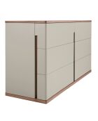 Cajonera con estructura de MDF gris/nogal - 81x135x48 cm