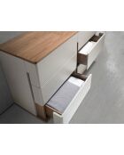 Cajonera con estructura de MDF gris/nogal - 81x135x48 cm
