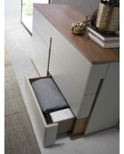 Cajonera con estructura de MDF gris/nogal - 81x135x48 cm