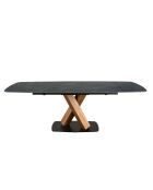 Tavolo da pranzo ovale allungabile noce/nero - 128x160x100 cm