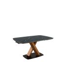 Tavolo da pranzo ovale allungabile noce/nero - 128x160x100 cm