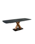Tavolo da pranzo ovale allungabile noce/nero - 128x160x100 cm