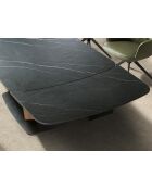 Tavolo da pranzo ovale allungabile noce/nero - 128x160x100 cm