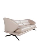 Canapé en Cuir 2 places  taupe gris/noir - 81x175x90 cm