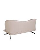 Canapé en Cuir 2 places  taupe gris/noir - 81x175x90 cm