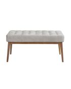 Tabouret  avec assise revêtue de tissu gris foncé gris/noyer - 8x100x40 cm