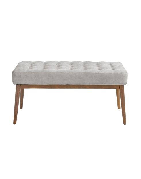 Tabouret avec assise revêtue de tissu gris foncé gris/noyer - 8x100x40 cm