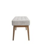 Tabouret  avec assise revêtue de tissu gris foncé gris/noyer - 8x100x40 cm