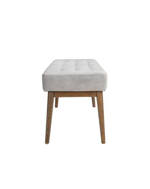 Tabouret avec assise revêtue de tissu gris foncé gris/noyer - 8x100x40 cm